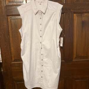 Tribal Jeans Mariska dress XL NWT.  White Denim vest dress.  Button down to knee